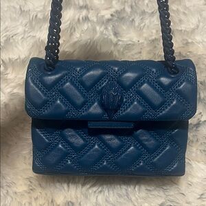 Kurt Geiger Navy Quilted Mini Bag. Mini Kensington